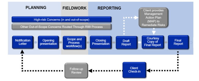audit process, from planning to reporting